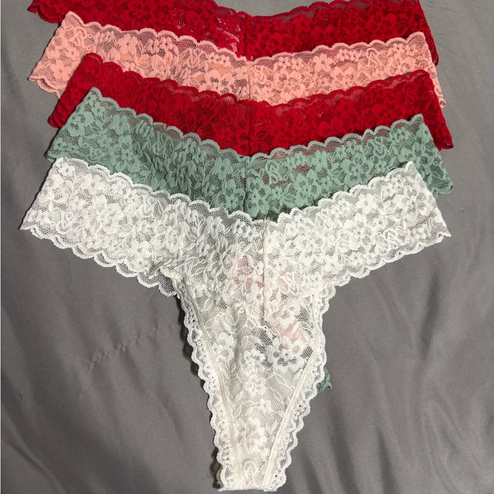 Pink Victoria's Secret Lace Thongs Underwear 
Bundle of 9 (Size S)